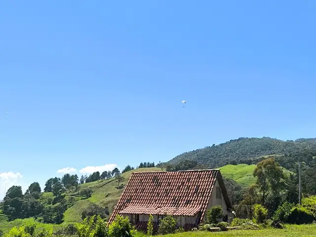 Green landscape on the way to San Félix, the paragliding launch site
